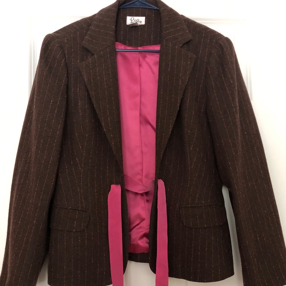 Lily Pulitzer Brown And Pink Blazer